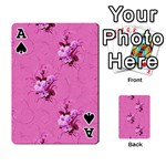 Pink Floral Pattern Playing Cards 54 Designs  Front - SpadeA