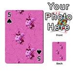 Pink Floral Pattern Playing Cards 54 Designs  Front - Spade5