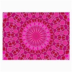 Pink And Red Mandala Large Glasses Cloth (2-side) by LovelyDesigns4U