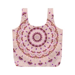 Pink And Purple Roses Mandala Full Print Recycle Bags (m) 