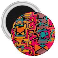 Colorful Shapes 3  Magnet by LalyLauraFLM