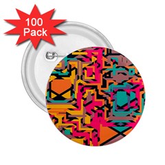 Colorful Shapes 2 25  Button (100 Pack) by LalyLauraFLM