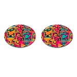 Colorful shapes Cufflinks (Oval) Front(Pair)