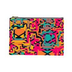 Colorful Shapes Cosmetic Bag (large) by LalyLauraFLM