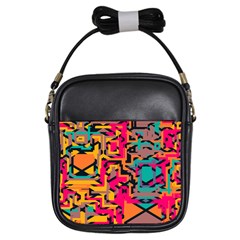 Colorful Shapes Girls Sling Bag by LalyLauraFLM