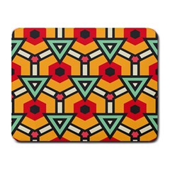 Triangles And Hexagons Pattern Small Mousepad by LalyLauraFLM
