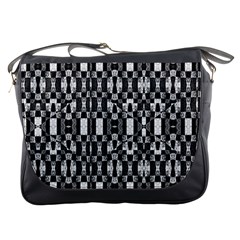 Black And White Geometric Tribal Pattern Messenger Bags by dflcprints
