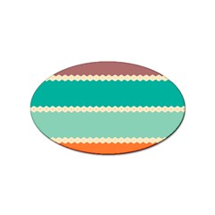 Rhombus And Retro Colors Stripes Pattern Sticker (oval) by LalyLauraFLM