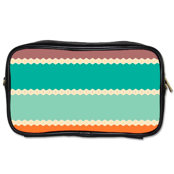 Rhombus and retro colors stripes pattern Toiletries Bag (Two Sides)