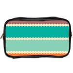 Rhombus and retro colors stripes pattern Toiletries Bag (Two Sides) Back