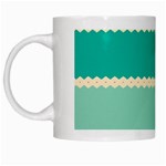 Rhombus and retro colors stripes pattern White Mug Left