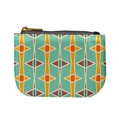 Rhombus pattern in retro colors  	Mini Coin Purse