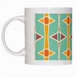 Rhombus pattern in retro colors  White Mug Left