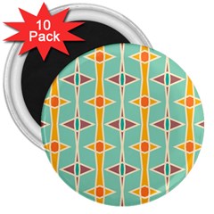 Rhombus pattern in retro colors 			3  Magnet (10 pack)