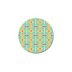 Rhombus pattern in retro colors 			Golf Ball Marker