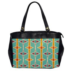 Rhombus pattern in retro colors 			Oversize Office Handbag