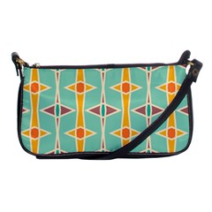 Rhombus pattern in retro colors 			Shoulder Clutch Bag