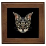 Angry Cyborg Cat Framed Tiles Front