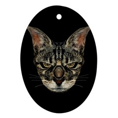 Angry Cyborg Cat Oval Ornament (two Sides) by dflcprints