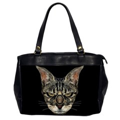 Angry Cyborg Cat Office Handbags (2 Sides)  by dflcprints