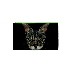 Angry Cyborg Cat Cosmetic Bag (xs) by dflcprints