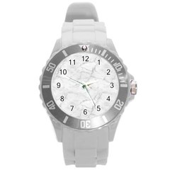White Marble 2 Round Plastic Sport Watch (l) by ArgosPhotography