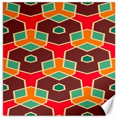 Distorted Shapes In Retro Colors			canvas 12  X 12  by LalyLauraFLM