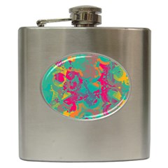 Fading Circles			hip Flask (6 Oz) by LalyLauraFLM