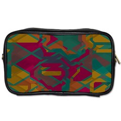 Geometric Shapes In Retro Colors Toiletries Bag (two Sides)