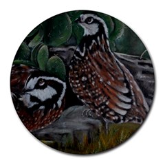 Bobwhite Quails Round Mousepads