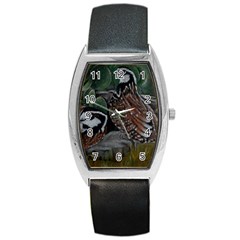 Bobwhite Quails Barrel Metal Watches