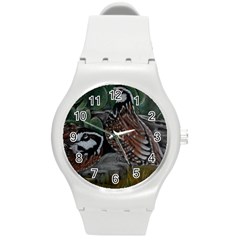 Bobwhite Quails Round Plastic Sport Watch (M)