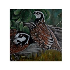 Bobwhite Quails Small Satin Scarf (Square) 