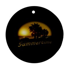 Sunset Scene At The Coast Of Montevideo Uruguay Round Ornament (two Sides)  by dflcprints