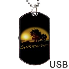 Sunset Scene At The Coast Of Montevideo Uruguay Dog Tag Usb Flash (one Side) by dflcprints