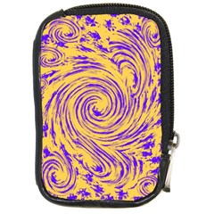 Purple And Orange Swirling Design Compact Camera Cases by JDDesigns