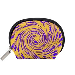 Purple And Orange Swirling Design Accessory Pouches (small)  by JDDesigns