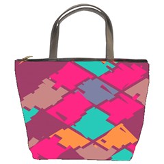 Pieces In Retro Colors 	bucket Bag by LalyLauraFLM