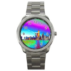 Chicago Colored Foil Effects Sport Metal Watches by canvasngiftshop