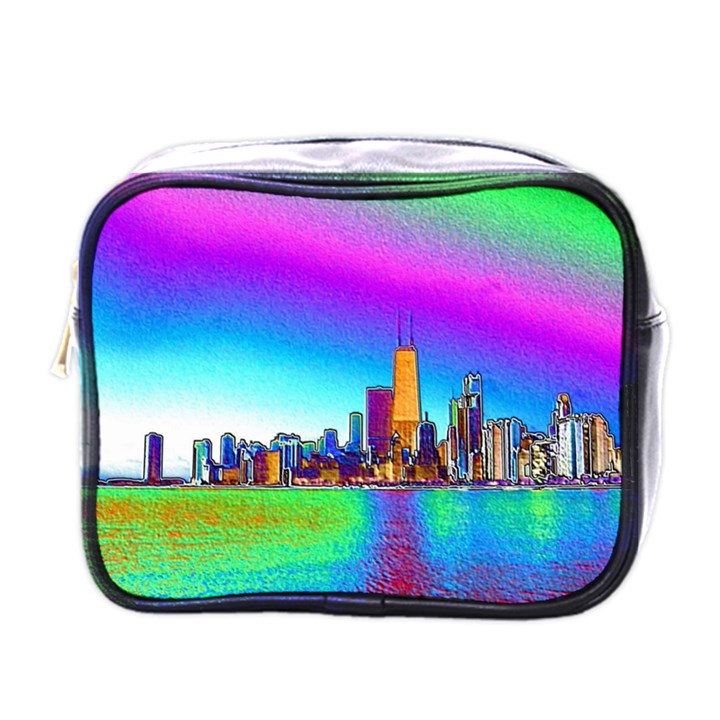 Chicago Colored Foil Effects Mini Toiletries Bags