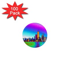 Chicago Colored Foil Effects 1  Mini Magnets (100 Pack)  by canvasngiftshop