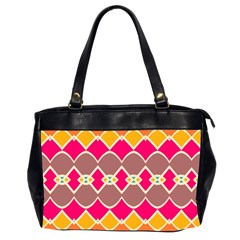 Symmetric Shapes In Retro Colors Oversize Office Handbag (2 Sides) by LalyLauraFLM