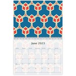 Orange shapes on a blue background 18 month calendar Jun 2023