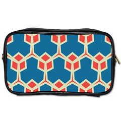 Orange Shapes On A Blue Background			toiletries Bag (one Side) by LalyLauraFLM