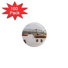 Boats At Santa Lucia River In Montevideo Uruguay 1  Mini Magnets (100 Pack)  by dflcprints