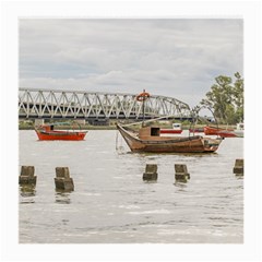 Boats At Santa Lucia River In Montevideo Uruguay Medium Glasses Cloth by dflcprints