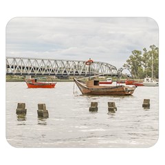 Boats At Santa Lucia River In Montevideo Uruguay Double Sided Flano Blanket (small)  by dflcprints