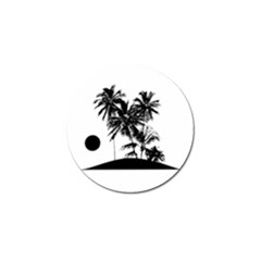 Tropical Scene Island Sunset Illustration Golf Ball Marker (10 Pack) by dflcprints