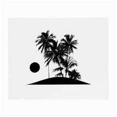 Tropical Scene Island Sunset Illustration Small Glasses Cloth (2-side) by dflcprints