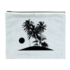 Tropical Scene Island Sunset Illustration Cosmetic Bag (xl) by dflcprints